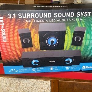 3.1 Surround Sound System with LED Lights - Black
